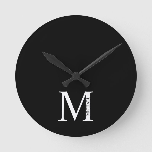 Horloge Ronde Personnalized Monogram and Name Round Clock (Recto)