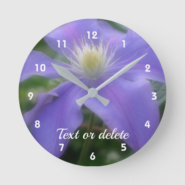 Horloge Ronde Personnalized Purple Clematis (Recto)