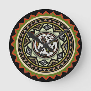 Horloge Ronde Peruvian Inca Wall Clock