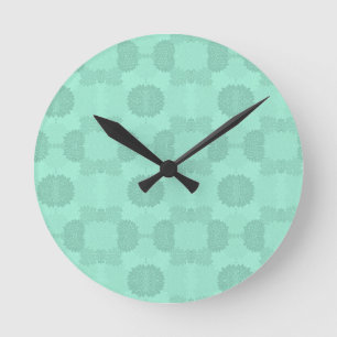 Horloge Ronde Pétales floraux à la menthe