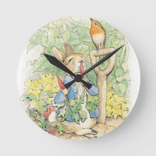 Horloge Ronde Peter Rabbit Dans Le Jardin - Beatrix Potter