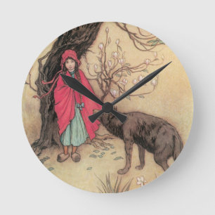 Horloge Ronde Petit Chaperon Rouge vintage par Warwick Goble