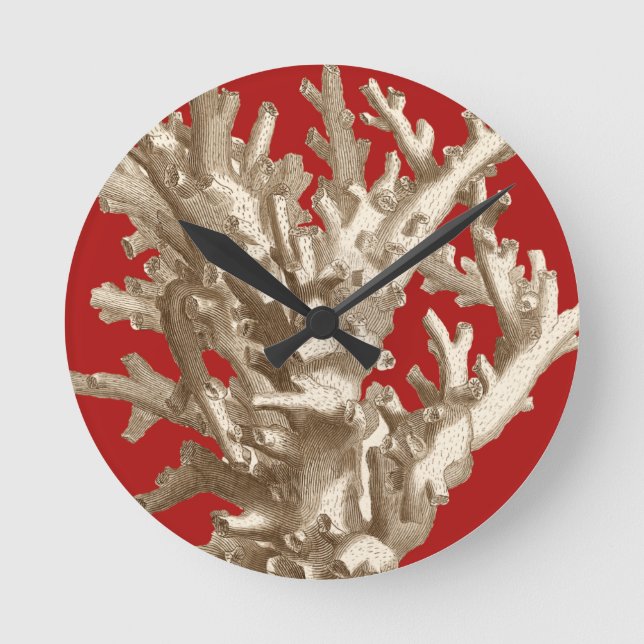 Horloge Ronde Petit corail en rouge (Recto)