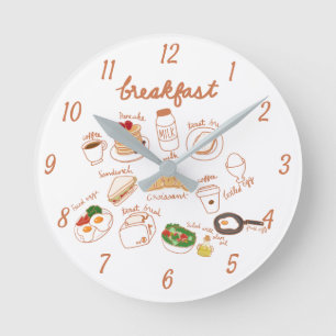 Horloge Ronde Petit déjeuner Cuisine ou salle à manger