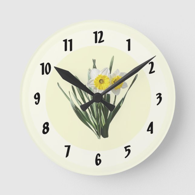 Horloge Ronde Petit Jonquille Timide (Recto)