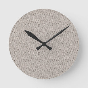 Horloge Ronde Petit motif en tricot de faux diamant crème pâle