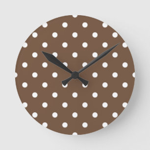 Horloge Ronde Petit pois - blanc sur le café