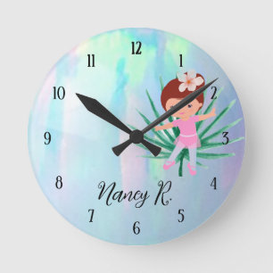 Horloge Ronde Petite fille personnalisée