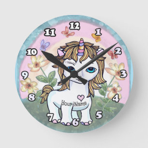 Horloge Ronde Petite licorne