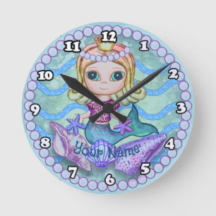 Horloge Ronde Petite Sirène