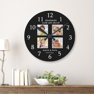 Horloge Ronde Petits-enfants rendent la vie grandiose 4 Collage