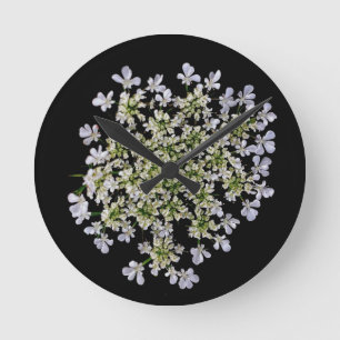Horloge Ronde petits pétales blancs