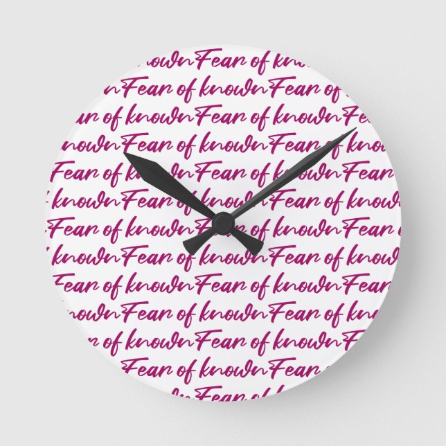 Horloge Ronde Peur du connu (Recto)