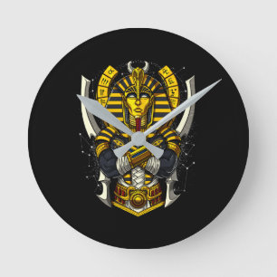 Horloge Ronde Pharaon égyptien Toutankhamon, Roi antique Tut