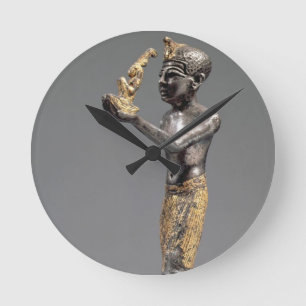 Horloge Ronde Pharaon faisant une proposition avant la déesse
