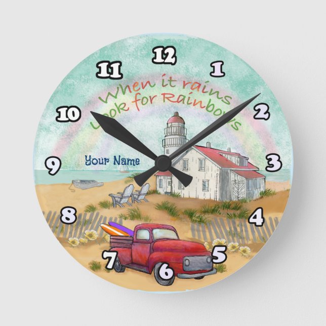 Horloge Ronde Phare de camion de plage (Recto)