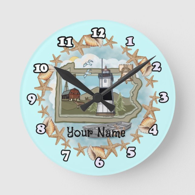 Horloge Ronde Phare de coquille de Pennsylvanie (Recto)