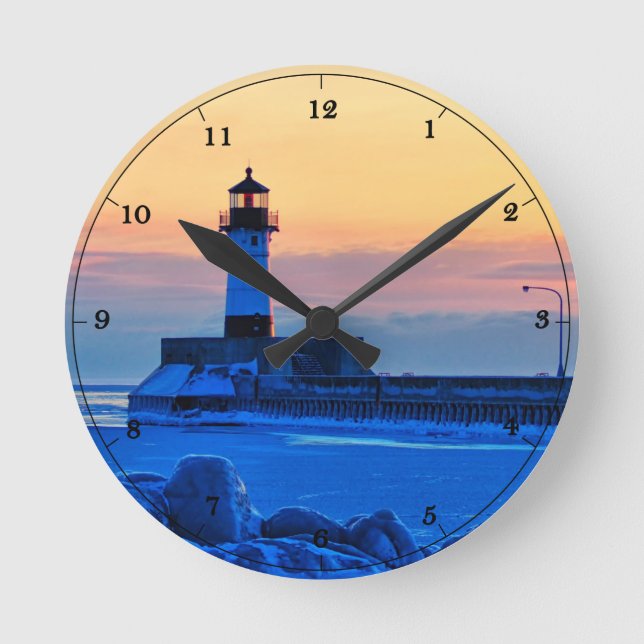 Horloge Ronde Phare Duluth Minnesota Lac Supérieur (Recto)