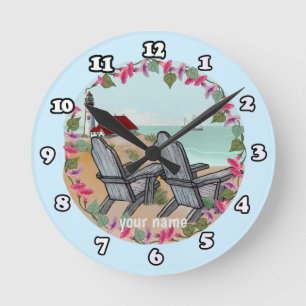 Horloge Ronde Phare Floral Midi