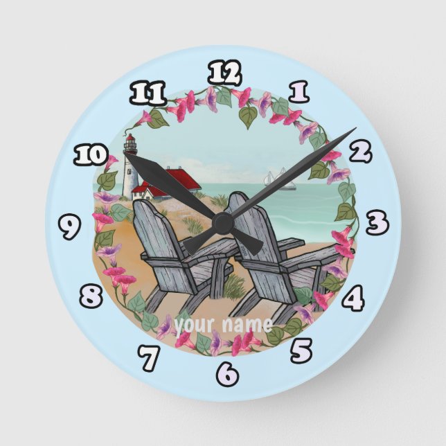 Horloge Ronde Phare Floral Midi  (Recto)