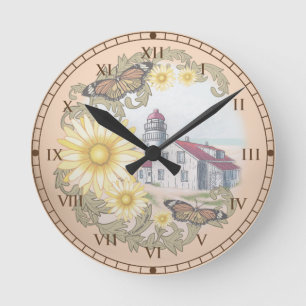 Horloge Ronde Phare papillon