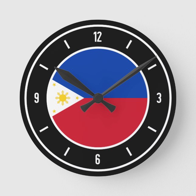 Horloge Ronde Philippines Flag Elegant (Recto)