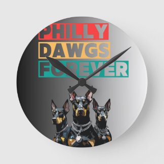 Horloge Ronde Philly Dawgs Forever Wall Clock – Philly Pride