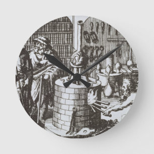 Horloge Ronde Philosophes hermétiques et un alchimiste, de 'Mus