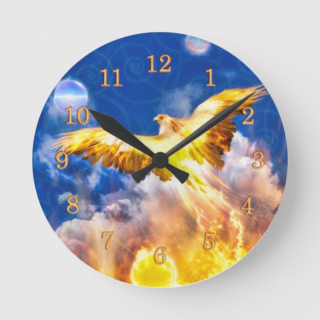 Horloge Ronde Phoenix Oiseau S'ÉLÈVE AU-DESSUS DE VOS PROBLÈMES (Recto)