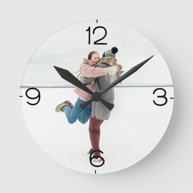 Horloge Ronde Photo Add Your Own Personalized Acrylic Wall Clock (Recto)