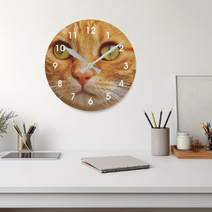 Horloge Ronde Photo Custom Cat Dog Pet Family Personalized