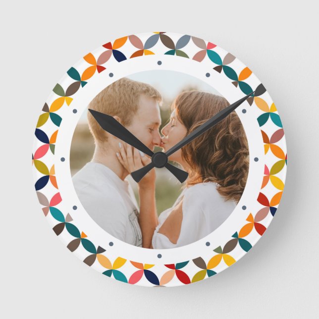 Horloge Ronde Photo Custom Colorful Personalized (Recto)