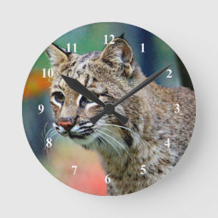 Horloge Ronde Photo de Bobcat Wildlife