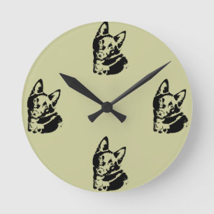 Horloge Ronde Photo de Chien Schipperke