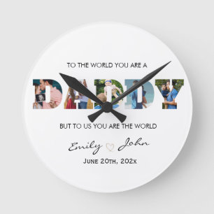 Horloge Ronde  Photo de collage de Custom Daddy Father's Day