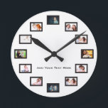 Horloge Ronde Photo de Create Custom<br><div class="desc">Personalize this clock with your own photographito make a unique round wall clock for yourself or a mémorable gift for somebody you love. Fun vend idea for a birthday, wedding, anniversary, graduation, réunion ou Christmas. Donc, vous pouvez avoir un easily add your text Click on the "Customize It" button to...</div>