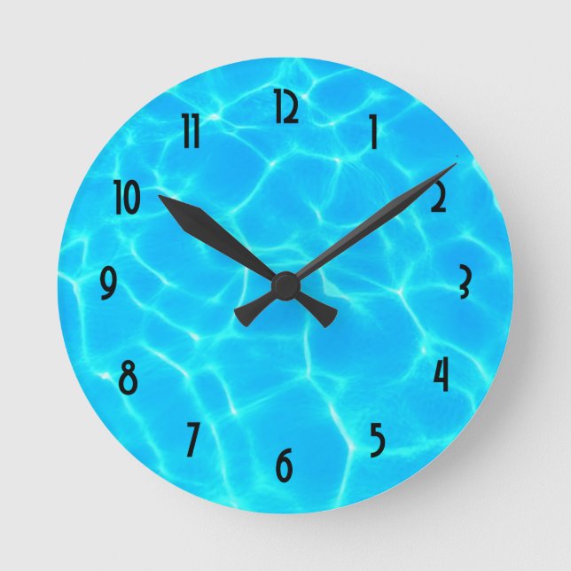 Horloge Ronde Photo de la piscine bleue (Recto)