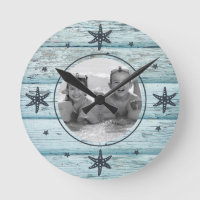 Photo de l'étoile de mer en bois de plage bleu en 
