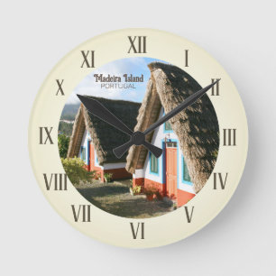 Horloge Ronde Photo de l'île de Madère avec Maisons Typiques, Po