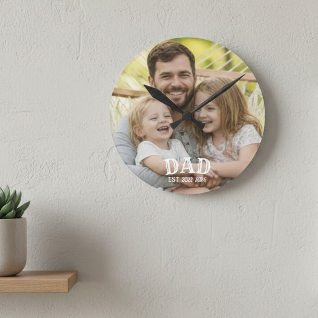 Horloge Ronde Photo de papa établi (Créateur téléchargé)