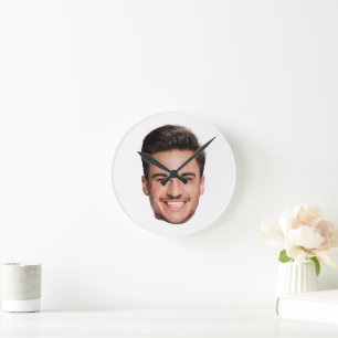 Horloge Ronde Photo de visage personnalisée