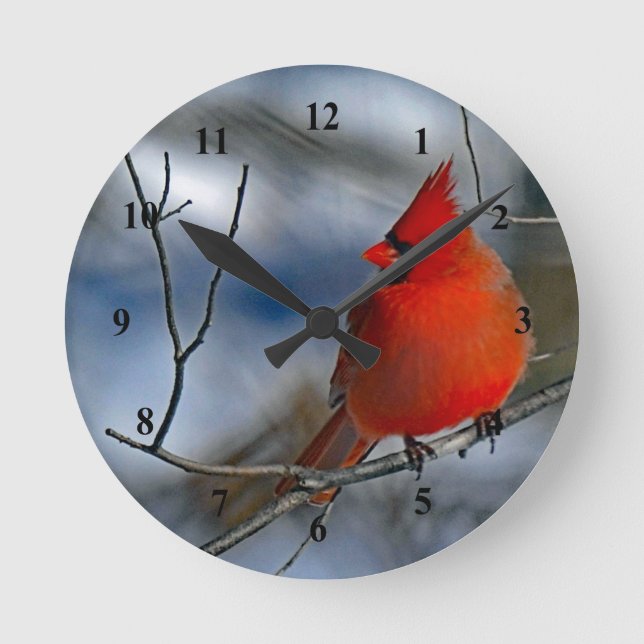 Horloge Ronde Photo du cardinal Red Winter (Recto)