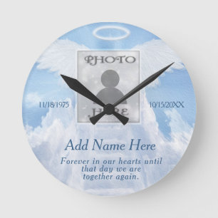 Horloge Ronde Photo Memorial dans Loving Memory