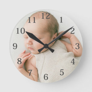 Horloge Ronde Photo personnalisé de bébé 