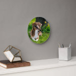 Horloge Ronde Photo personnalisée<br><div class="desc">Horloge circulaire photo personnalisée</div>