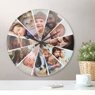 Horloge Ronde Photo personnalisée Famille Personnalisée Enfants