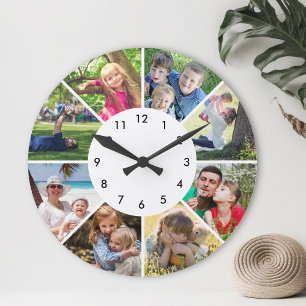 Horloge Ronde Photo personnalisée Famille Personnalisée Enfants