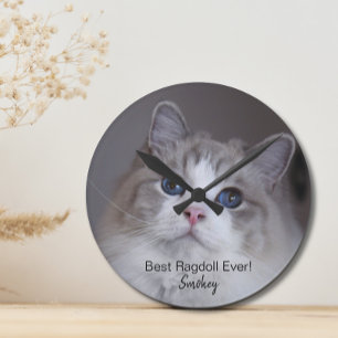 Horloge Ronde Photo Personnalisée Pour Animaux De Compagnie Meil