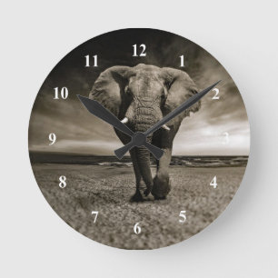 Horloge Ronde Photo Wildlife Bull Elephant