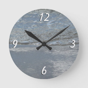 Horloge Ronde Photographie abstraite de l'eau clapotant sur la p